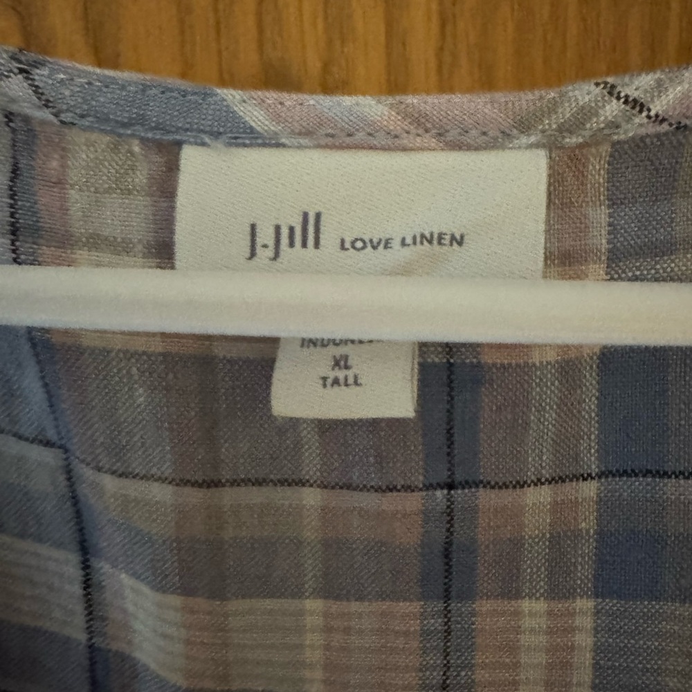 J. Jill Multicolor Plaid Linen Dress - Picture 2 of 4